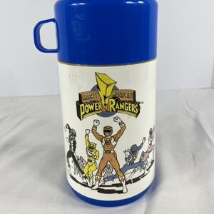 Vintage 1994 Mighty Morphin Power Rangers Aladdin Thermos w Cup Lid